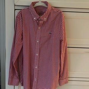 Boys Vineyard Vines Size 7 Red Checkered Button Down Shirt